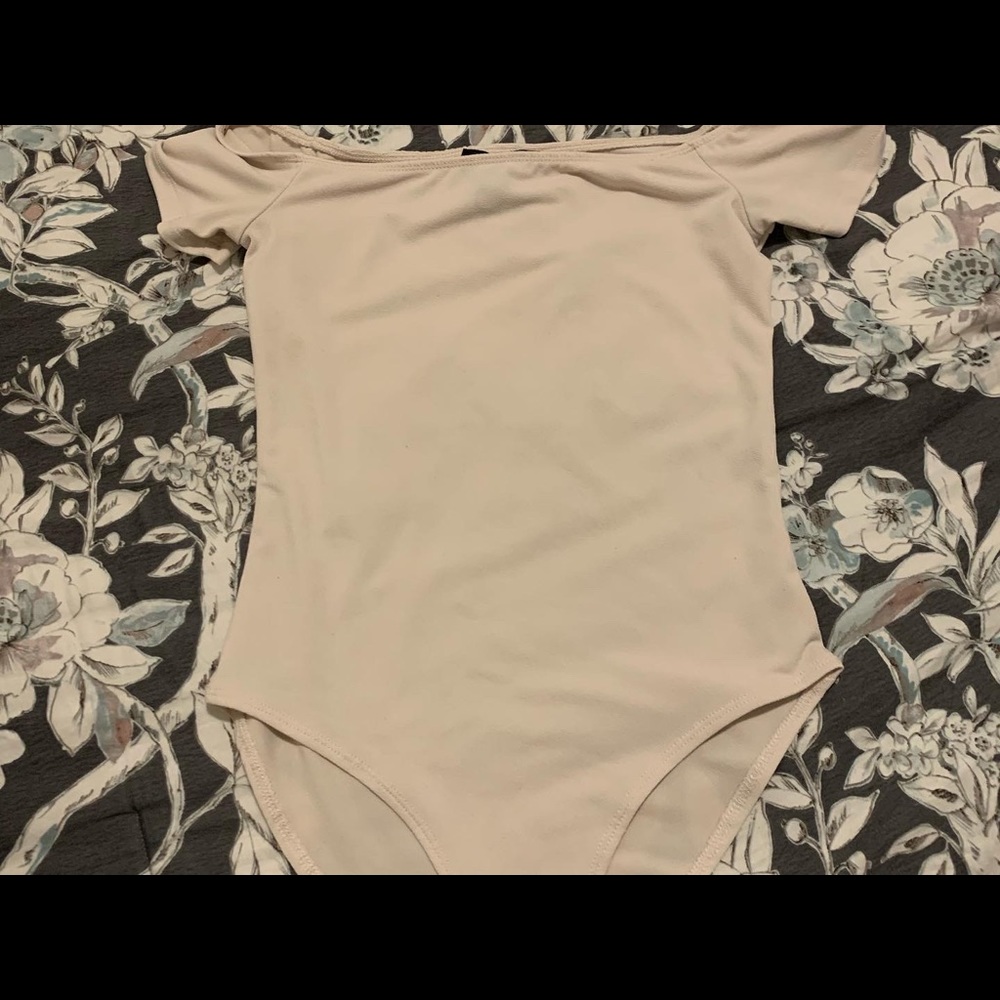 Forever 21 Creme White off the shoulder bodysuit